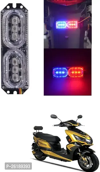 Bike/Scooty License Plate Brake Tail LED Police Red and Blue For Okinawa Praise