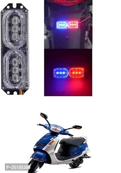 Bike/Scooty License Plate Brake Tail LED Police Red and Blue For Kinetic Nova-thumb0