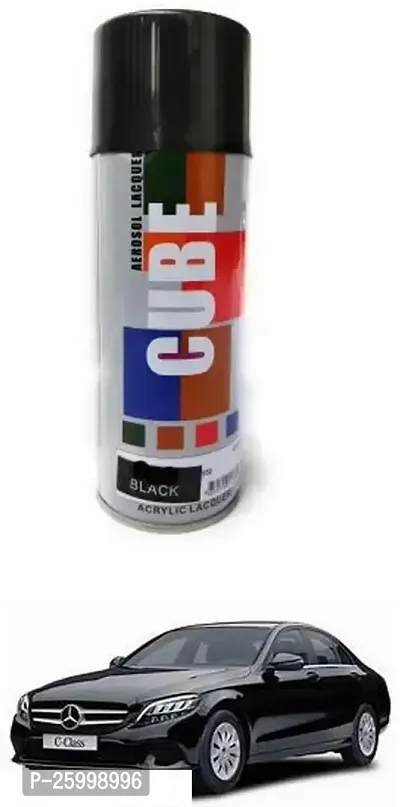 Car Spray Paint, Black (400 Ml) Easy To Use High Quality And Fast Drying Paint Shake, Car Spray Paint, Indoor, Outdoor Suitable For C-Class-thumb0