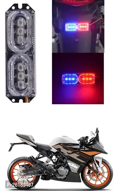 Bike/Scooty License Plate Brake Tail LED Police Red and Blue For KTM RC 125