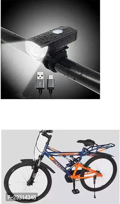 E-Shoppe USB Rechargeable Waterproof Cycle Light, High 300 Lumens Super Bright Headlight Black For Atb Beast 30 T Shox Ddb 26T-thumb0