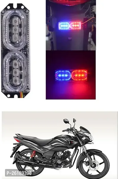 Bike/Scooty License Plate Brake Tail LED Police Red and Blue For Hero Passion