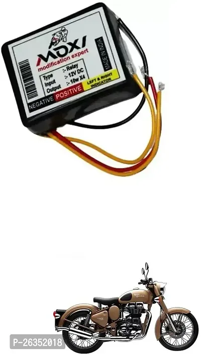 E-Shoppe Front Rear Hazard Relay Flasher Indicator Light for Royal Enfield Classic Desert Storm-thumb0