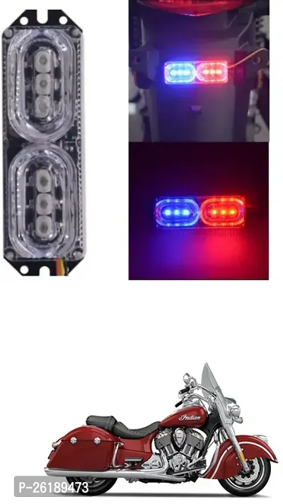 Bike/Scooty License Plate Brake Tail LED Police Red and Blue For Indian Springfield