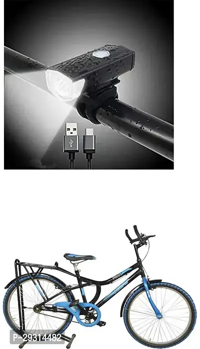 E-Shoppe USB Rechargeable Waterproof Cycle Light, High 300 Lumens Super Bright Headlight Black For Peak IBC 24T-thumb0