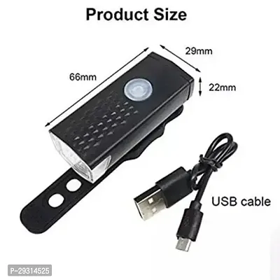 E-Shoppe USB Rechargeable Waterproof Cycle Light, High 300 Lumens Super Bright Headlight Black For SUPREMO 50 CM-thumb3