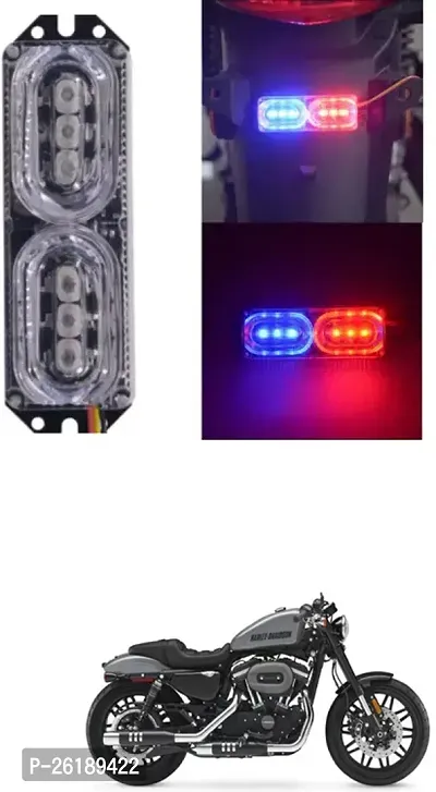 Bike/Scooty License Plate Brake Tail LED Police Red and Blue For Indian Roadster