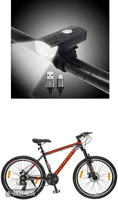 E-Shoppe USB Rechargeable Waterproof Cycle Light, High 300 Lumens Super Bright Headlight Black For CYCLUX ESSENCE