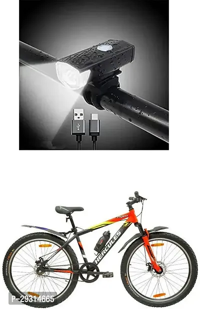 E-Shoppe USB Rechargeable Waterproof Cycle Light, High 300 Lumens Super Bright Headlight Black For FX300