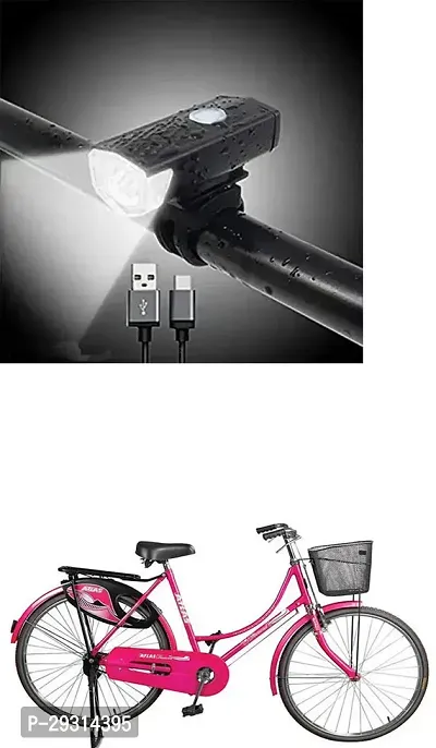 E-Shoppe USB Rechargeable Waterproof Cycle Light, High 300 Lumens Super Bright Headlight Black For diamond 50 cm