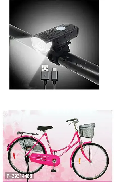 E-Shoppe USB Rechargeable Waterproof Cycle Light, High 300 Lumens Super Bright Headlight Black For PEARL 50 cm