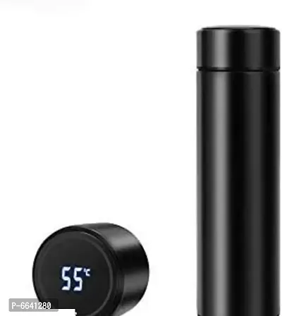 Steel Black Led Temperature Life Bottle- Pack Of 2-thumb0