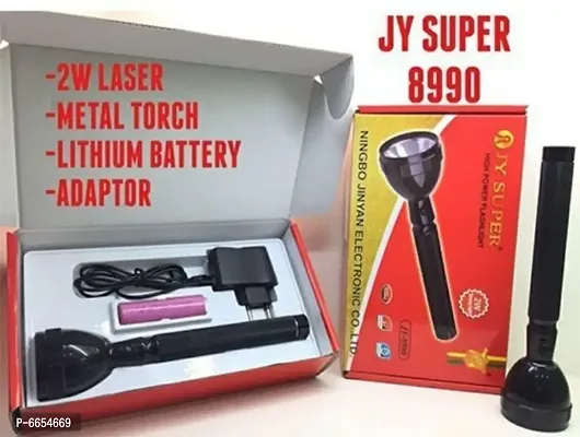 NNC JY SUPER 8990 RECHARGEABLE BLACK TORCH FLASH LIGHT-thumb0