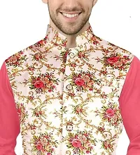 NNC NEW MENS SILK/SATIN PRINTED PREMIUM NEHRU JACKET/WAIST COAT FOR MEN ( ONLY JACKET)-thumb1