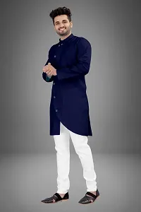 Classic Cotton Blend Solid Kurtas for Men-thumb3