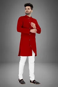 Classic Cotton Blend Solid Kurtas for Men-thumb2