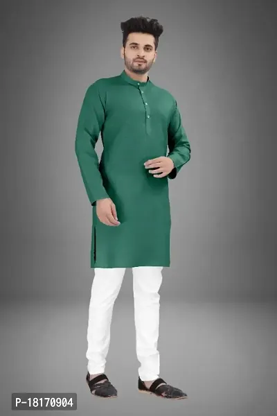 Classic Cotton Blend Solid Kurtas for Men