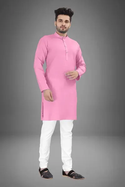 Trendy Cotton Blend Kurta Sets For Men 