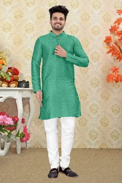 Classic Embroidered Ethnic Kurta Sets For Men