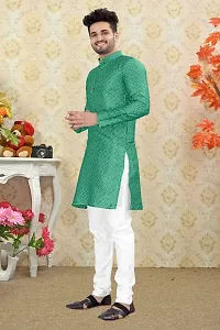 Classic Jaquard Solid Kurta Set for Men-thumb4