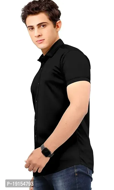 Classic Cotton Spandex Solid Casual Shirts for Men's-thumb4