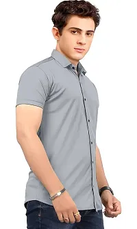 Classic Cotton Spandex Solid Casual Shirts for Men's-thumb1