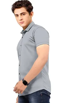 Classic Cotton Spandex Solid Casual Shirts for Men's-thumb4