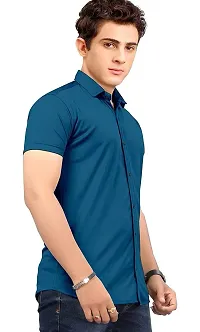 Classic Cotton Spandex Solid Casual Shirts for Men's-thumb3