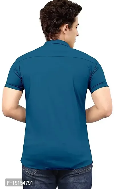 Classic Cotton Spandex Solid Casual Shirts for Men's-thumb2