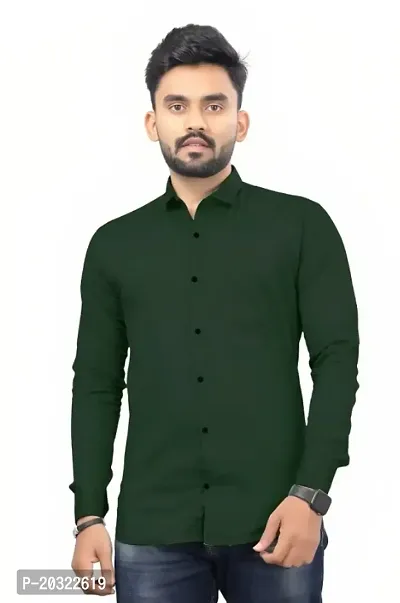Classic Cotton Spandex Solid Casual Shirts for Men's