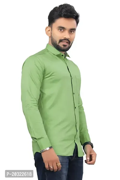 Classic Cotton Spandex Solid Casual Shirts for Men's-thumb3