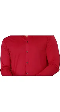 Classic Cotton Spandex Solid Casual Shirts for Men's-thumb1