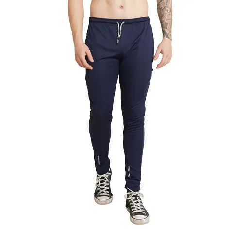 Mens Stretchable Track Pants with Zipper Pocket for Gym