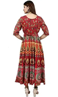 Bhumika Fashion Women's Cotton Blend Floral Printed Maxi Dress (Red - XXL)-thumb1