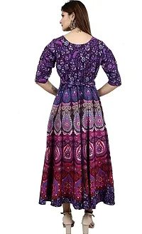 Bhumika Fashion Women's Cotton Blend Floral Printed Maxi Dress (Purple - XXL)-thumb1