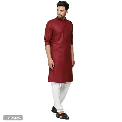 Fancy Cotton Solid Kurtas For Men-thumb2