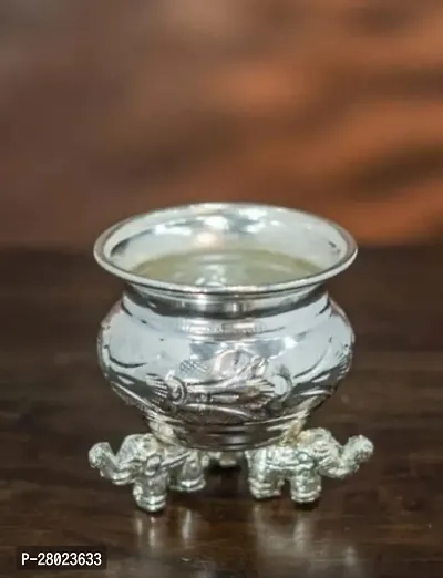 Small Size Silver Elephant Cup, Kumkum Bowl For Puja