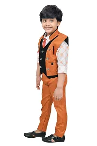 Stylish Fancy Cotton Solid Tops With Trousers For Boys-thumb3