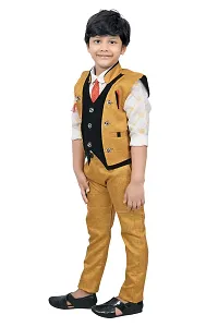 Stylish Fancy Cotton Solid Tops With Trousers For Boys-thumb3