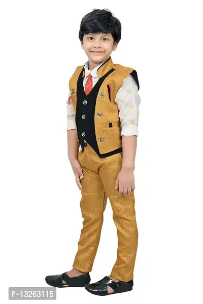 Stylish Fancy Cotton Solid Tops With Trousers For Boys-thumb4