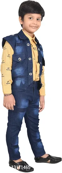 Fabulous Yellow Cotton Solid Shirts with Jeans For Boys-thumb3