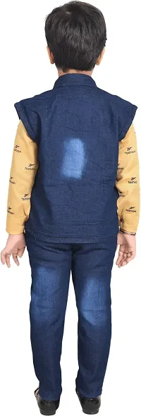 Fabulous Yellow Cotton Solid Shirts with Jeans For Boys-thumb1