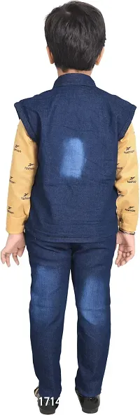 Fabulous Yellow Cotton Solid Shirts with Jeans For Boys-thumb2