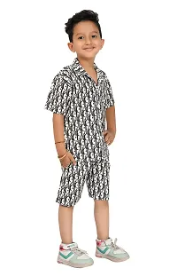 Stylish Multicoloured Cotton Printed Shirts With Shorts For Boys-thumb4