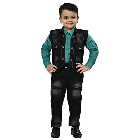 Fabulous Solid Shirts with Jeans with jacket For Boys