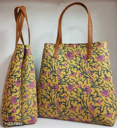 Stylish Multicoloured Fabric Printed Tote Bags For Women