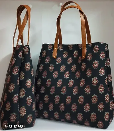 Stylish Multicoloured Fabric Printed Tote Bags For Women