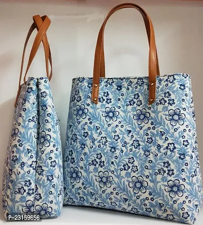 Stylish Multicoloured Fabric Printed Tote Bags For Women-thumb0