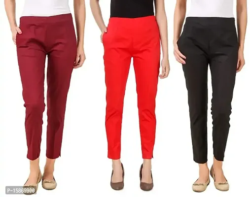 Stylish Fancy Rayon Solid Leggings For Women Pack Of 3