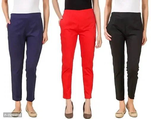 Stylish Fancy Rayon Solid Leggings For Women Pack Of 3